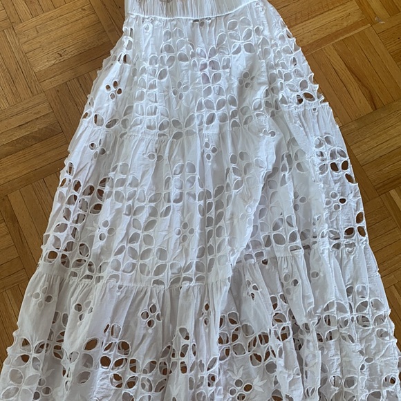 RUBYYAYA eyelet delicado white maxi skirt - Picture 2 of 4